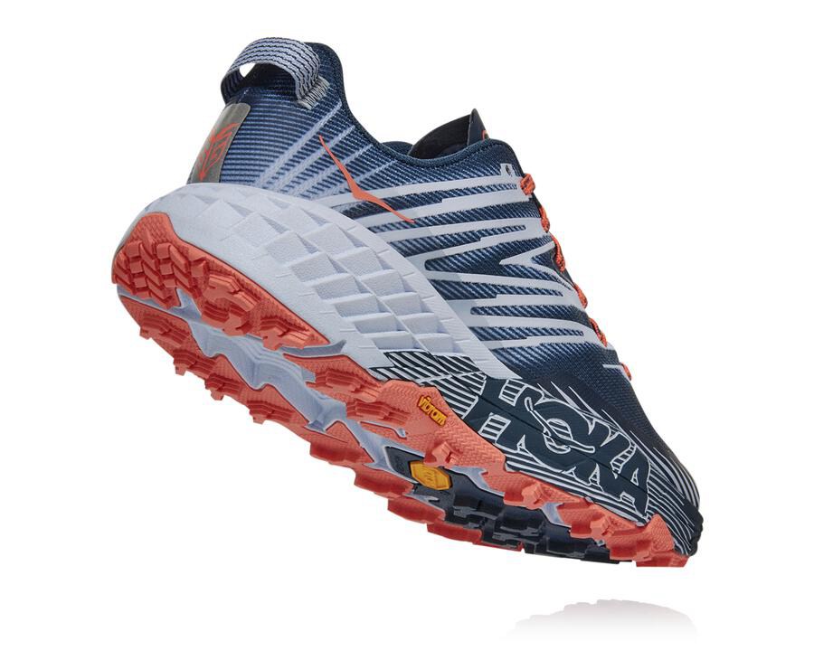 Hoka Australia One One Speedgoat 4 - Womens Trail Shoes Navy/White - OUKYD-4763